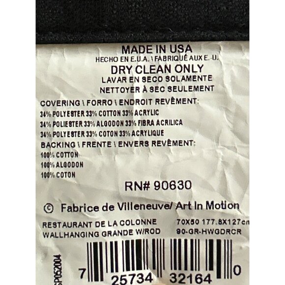 Fabrice De Villeneuve Tapestry Lrg Wall Hanging 66x48 Restaurant De La Colonne - Picture 4 of 4